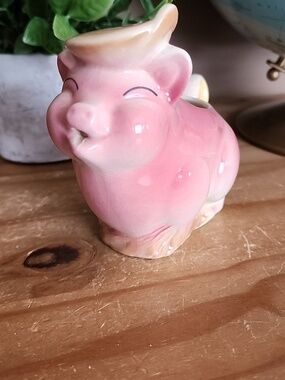 Vintage Spaulding Pink Ceramic Pig Creamer